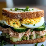 Thunfisch Sandwich mit Ei und Gurke