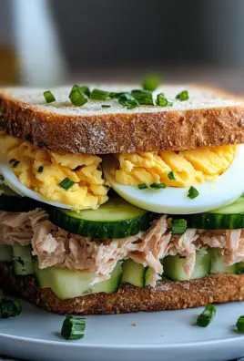 Thunfisch Sandwich mit Ei und Gurke