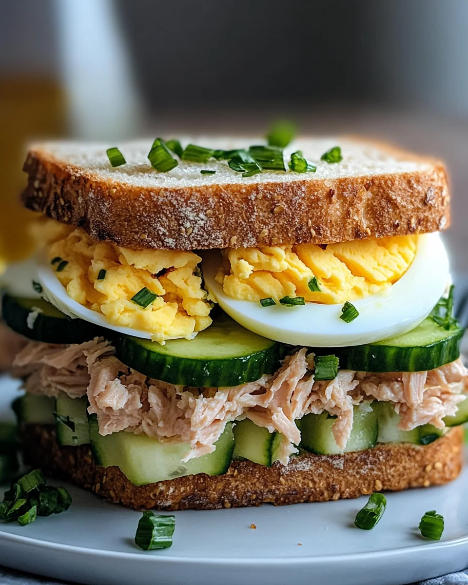 Thunfisch Sandwich mit Ei und Gurke