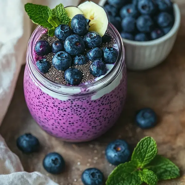 Veganer Blaubeer-Chia-Pudding