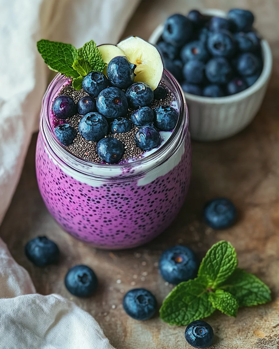 Veganer Blaubeer-Chia-Pudding