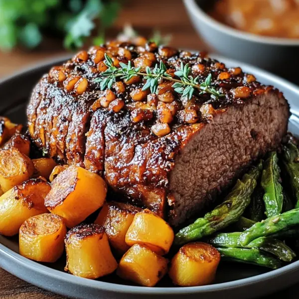 Veganer Braten mit Bohnen