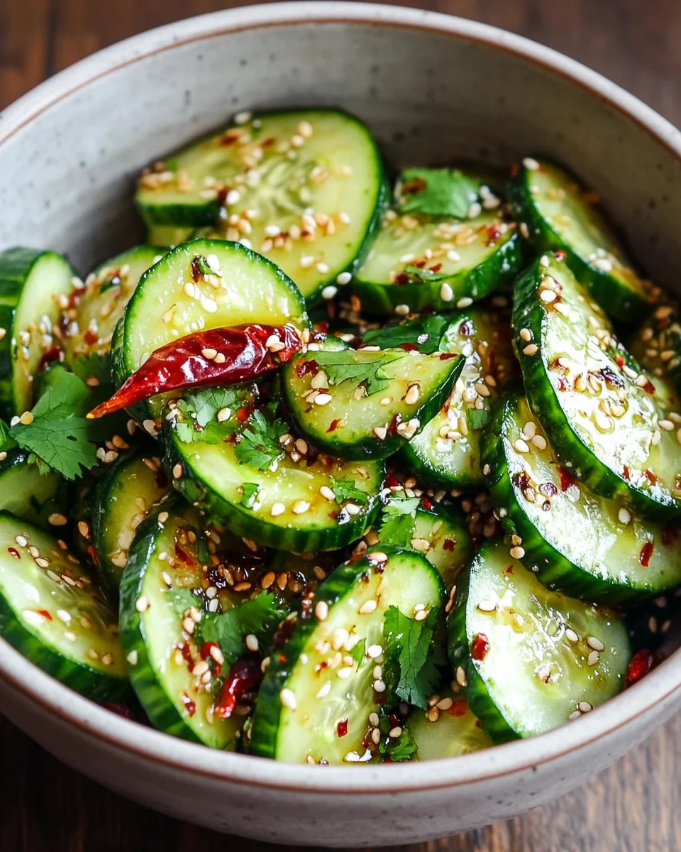 Asiatischer Gurkensalat mit Chili & Sesam 18 Asiatischer