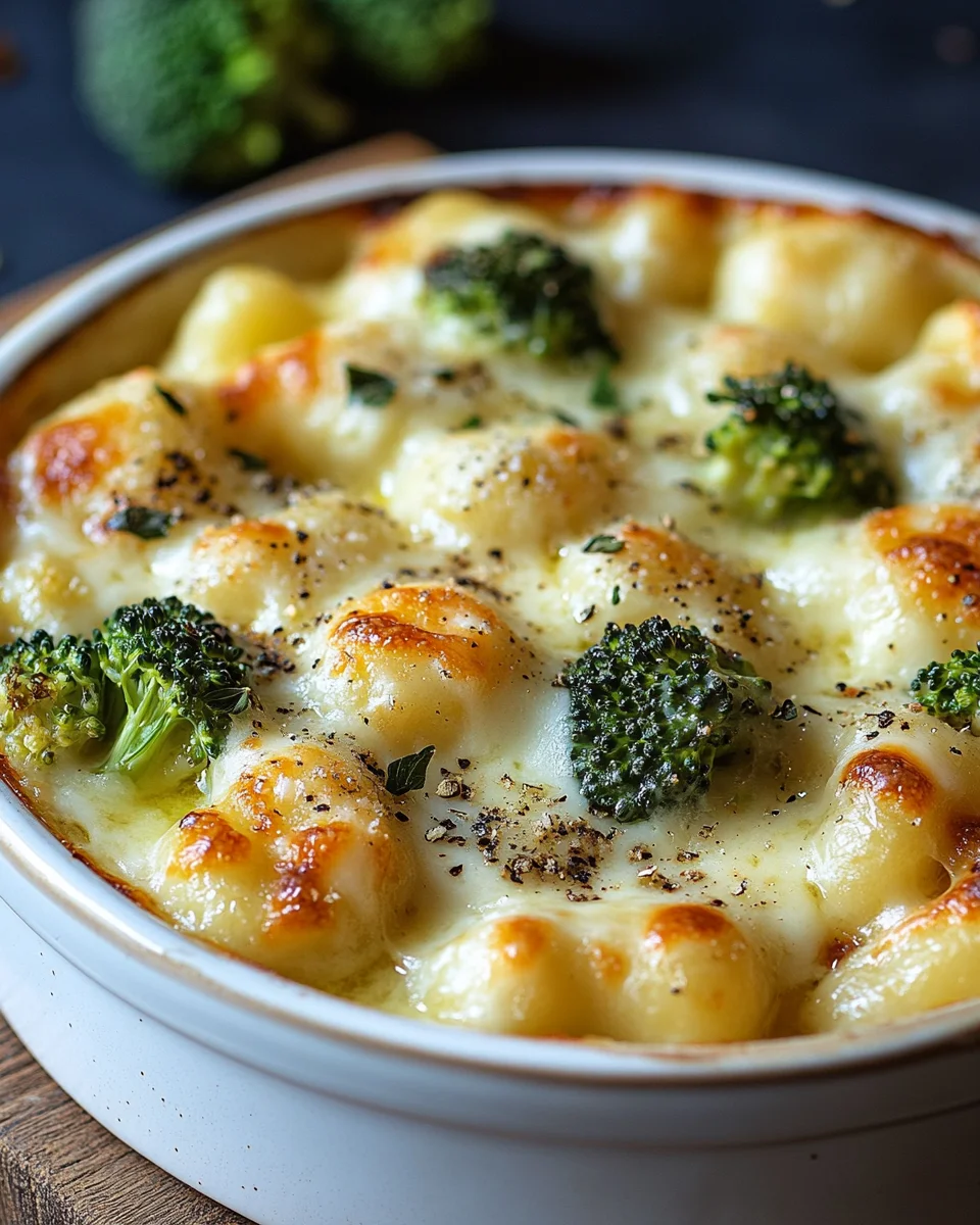 Cremiger Gnocchi Brokkoli-Auflauf
