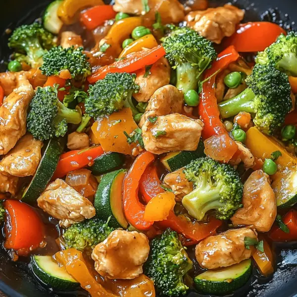 Gemüsepfanne mit Hähnchen