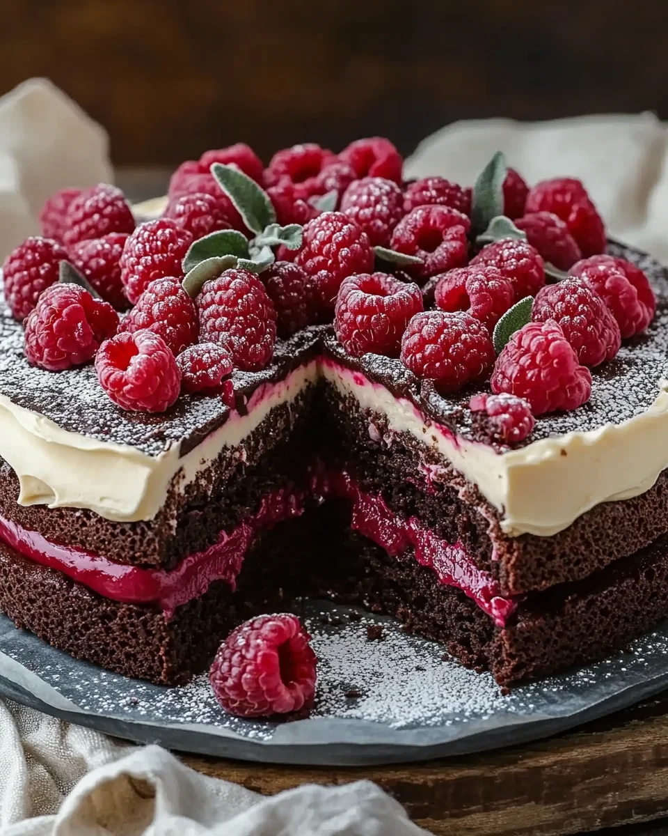 Himbeer Schoko Brownie Torte 26 Himbeer