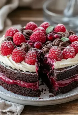Himbeer Schoko Brownie Torte