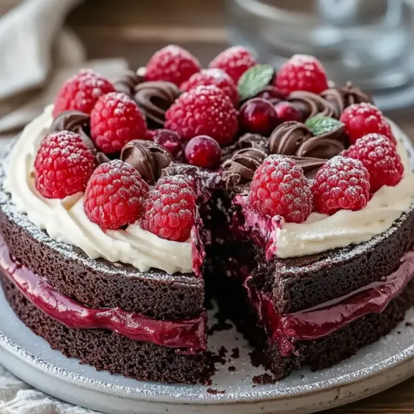 Himbeer Schoko Brownie Torte