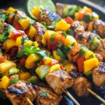 Karibische H&auml;hnchenspie&szlig;e mit Mango-Salsa