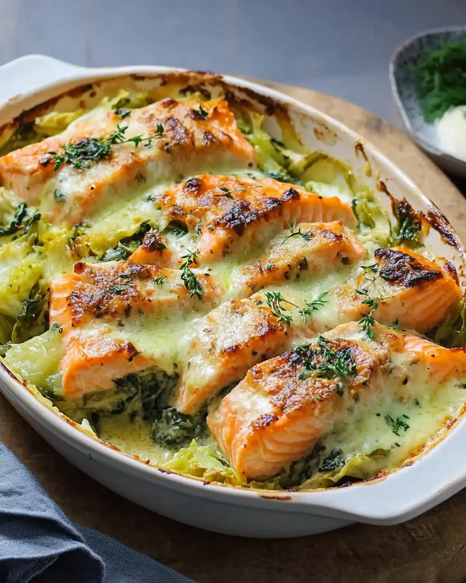 Lachs-Spitzkohl-Auflauf
