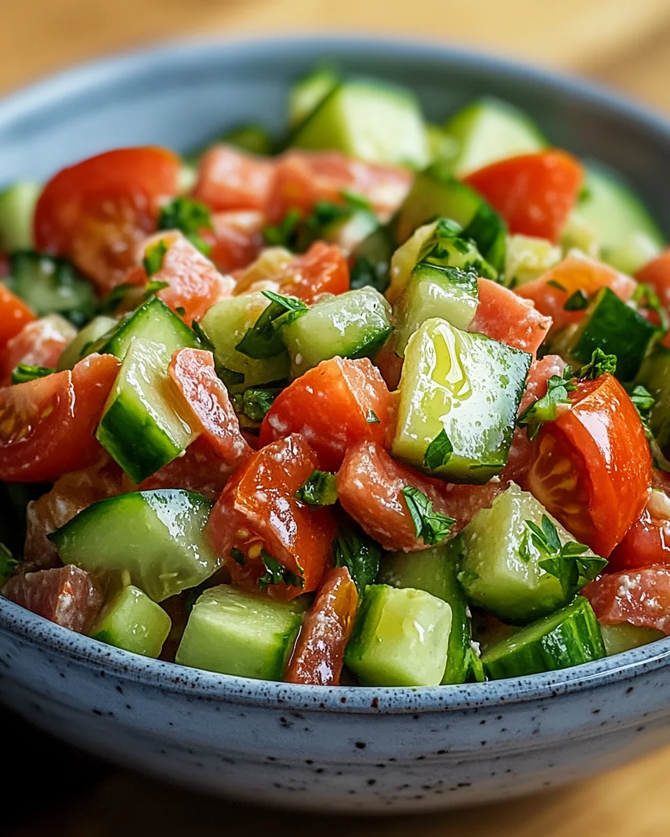 Schneller Thunfischsalat mit Gurke und Tomate