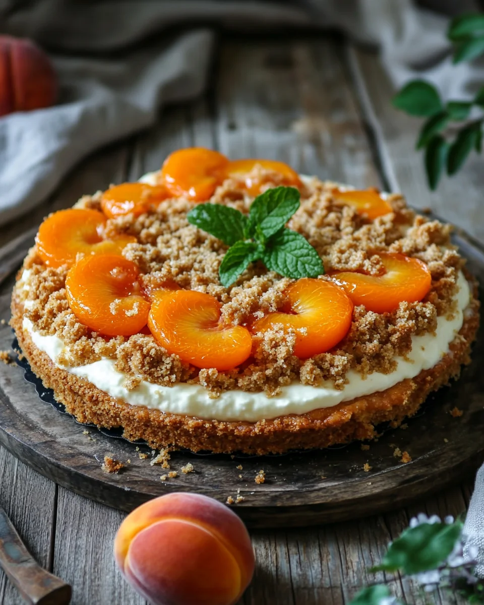 Aprikosenkuchen mit Quark und Streuseln