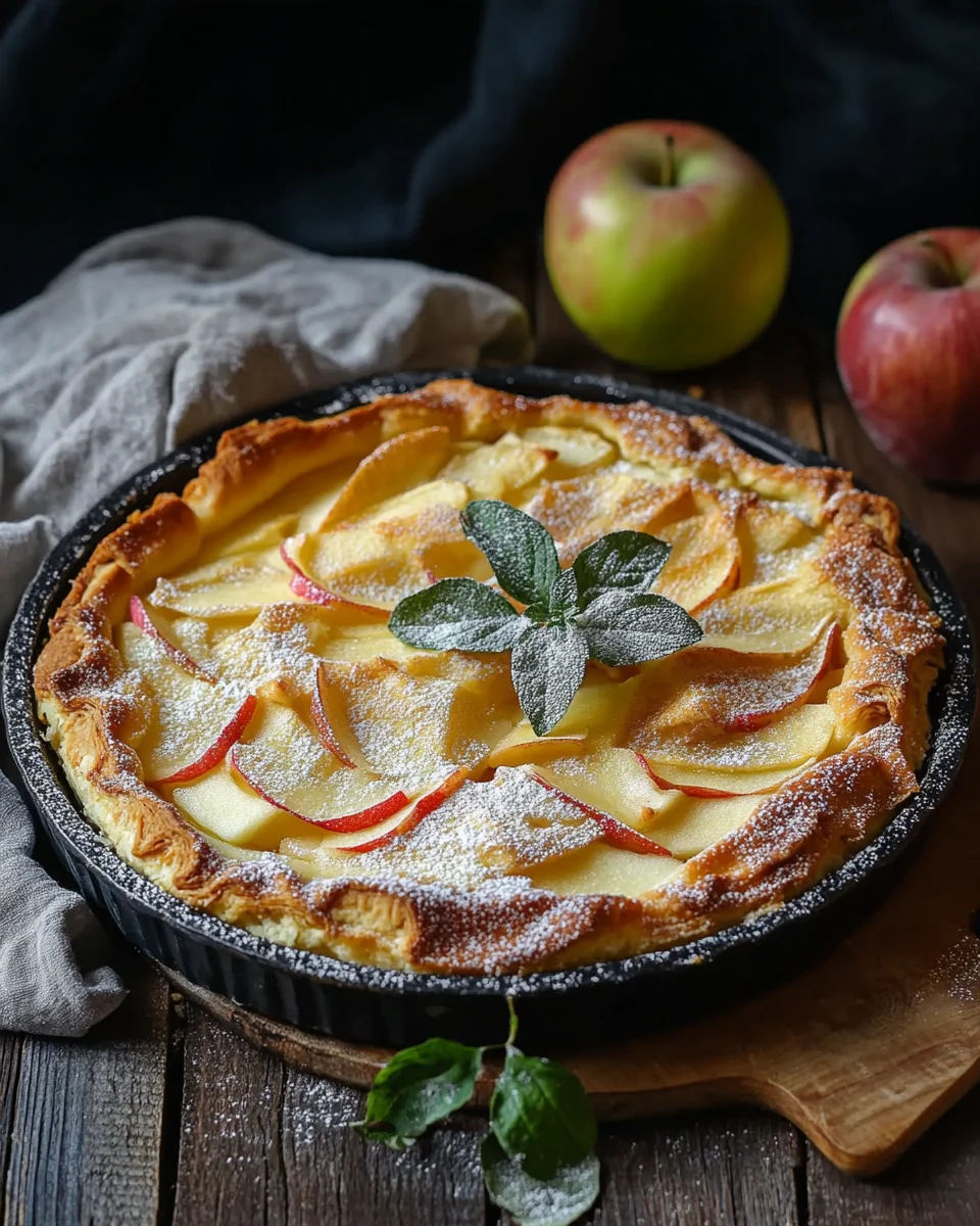 Blätterteigkuchen mit Puddingcreme und Apfel 20 Blätterteigkuchen mit Puddingcreme und Apfel