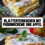 Blätterteigkuchen mit Puddingcreme und Apfel 17 Pinterest Hidden Image
