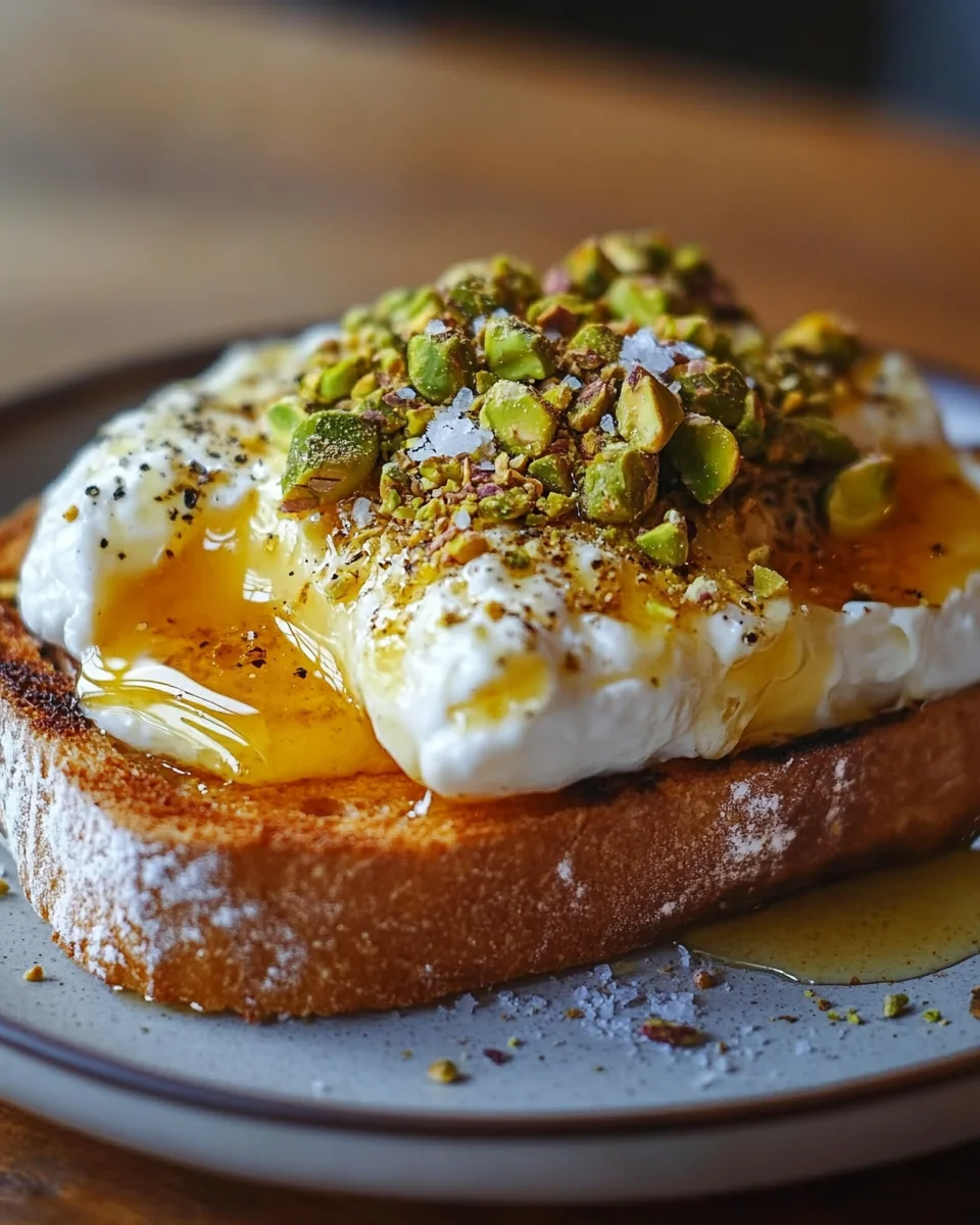 Burrata-Toast mit Pistazien und heißem Honig 18 Burrata-Toast