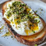 Burrata-Toast mit Pistazien und hei&szlig;em Honig