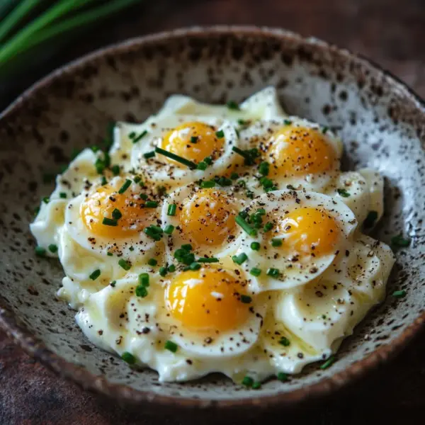 Eiersalat aus körnigem Frischkäse