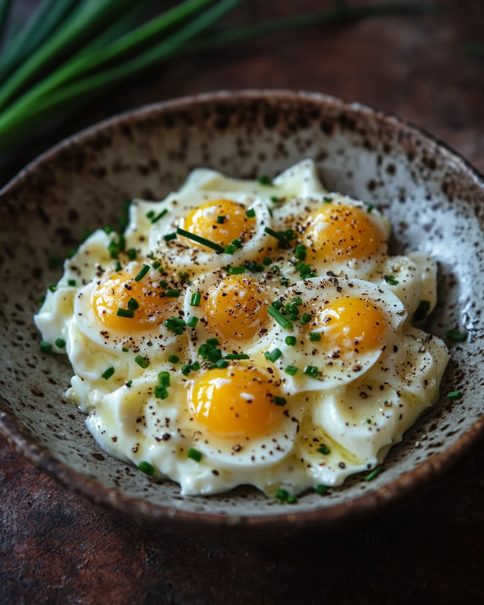 Eiersalat aus körnigem Frischkäse