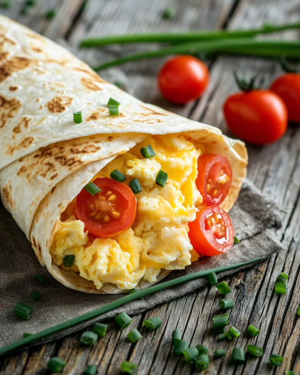 Frühstückswrap mit Ei, Käse und Tomaten 18 Frühstückswrap