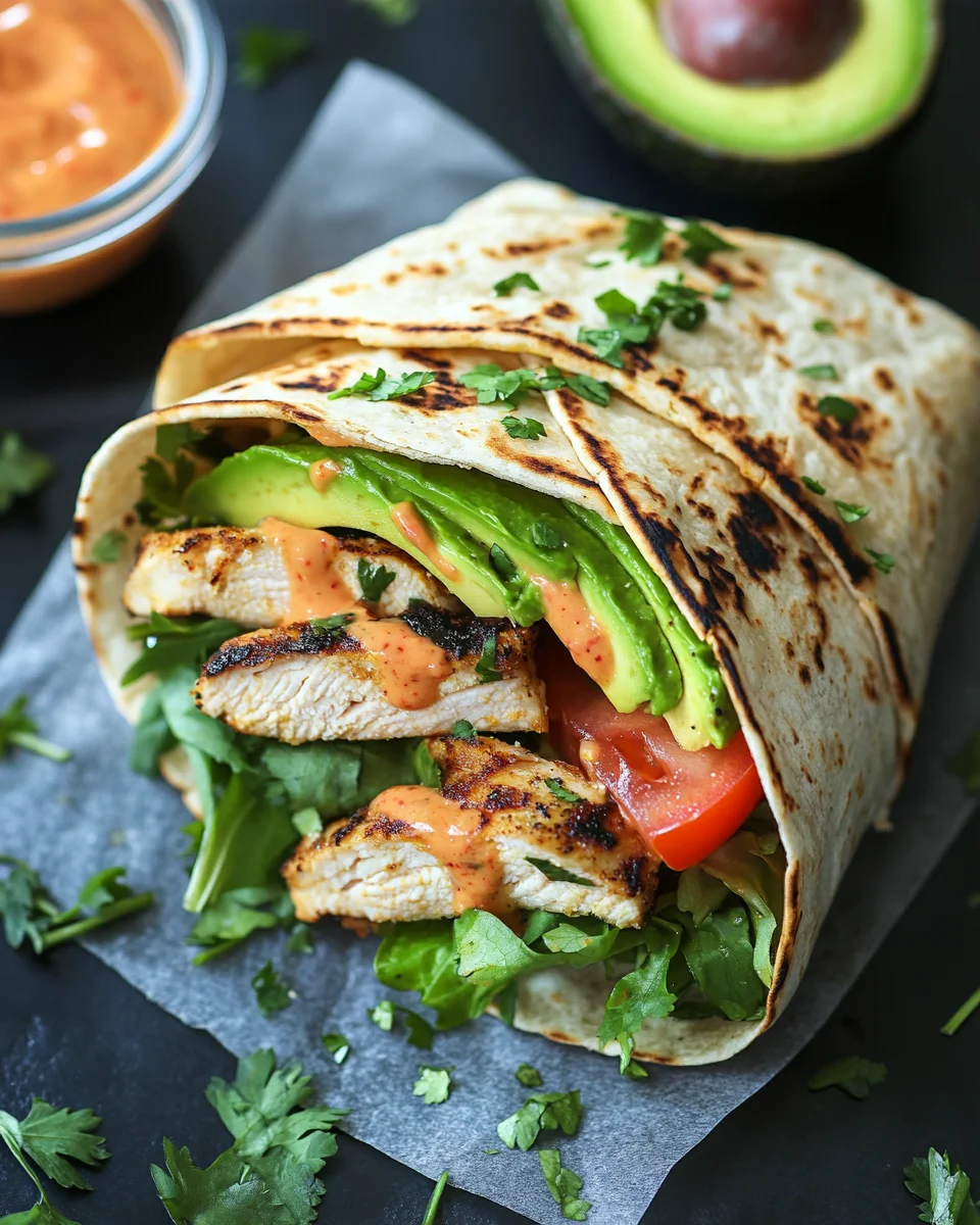 Gegrillter Hähnchen Wrap mit Chipotle Mayo 20 Gegrillter Hähnchen Wrap mit Chipotle Mayo