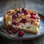 K&auml;sekuchen mit Kirschen