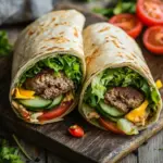 Kalorienarmer Burger-Wrap unter 250 Kalorien