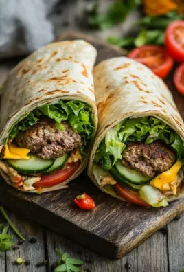 Kalorienarmer Burger-Wrap unter 250 Kalorien