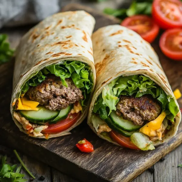 Kalorienarmer Burger-Wrap unter 250 Kalorien