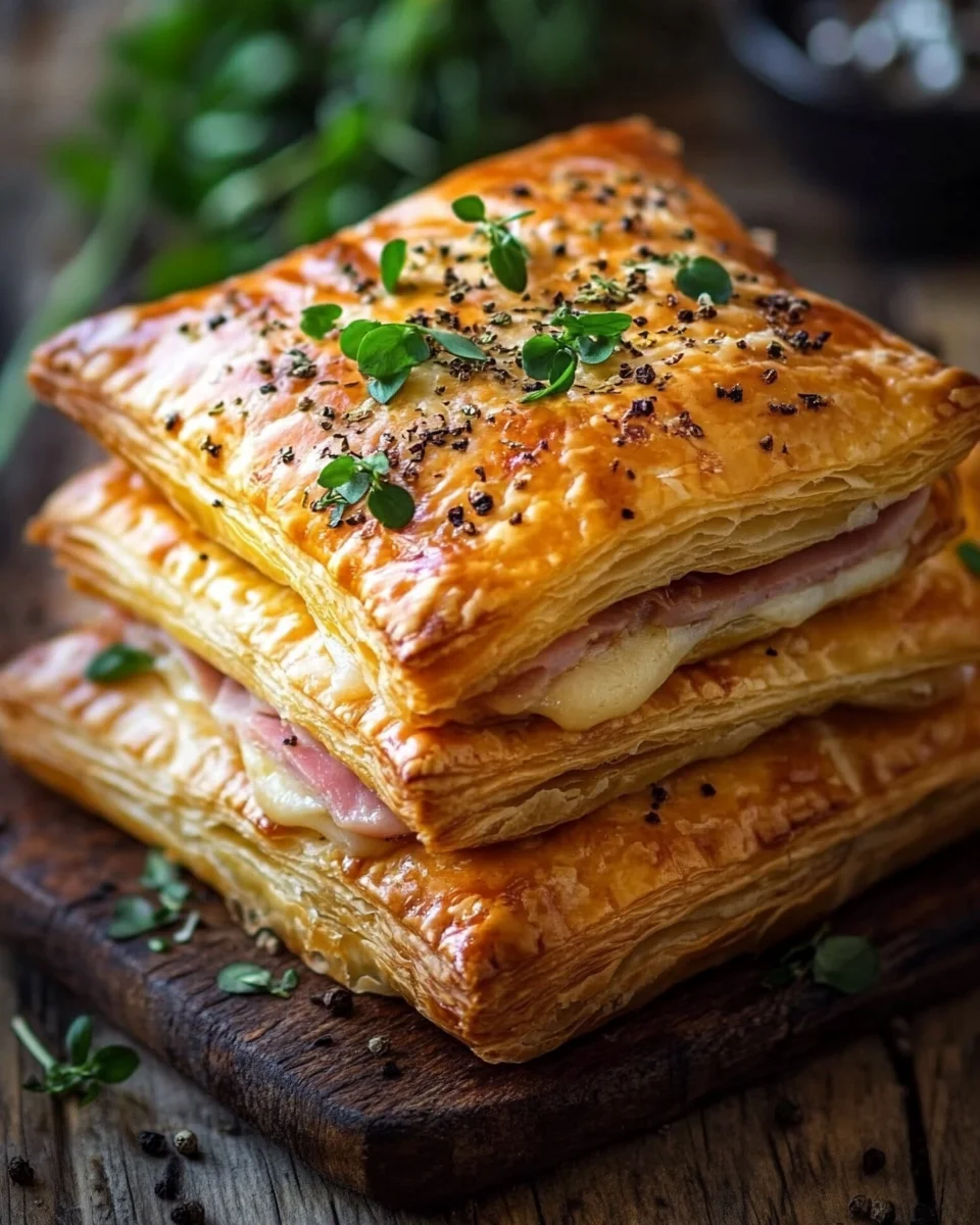 Knusprige Blätterteig-Schinken-Käse