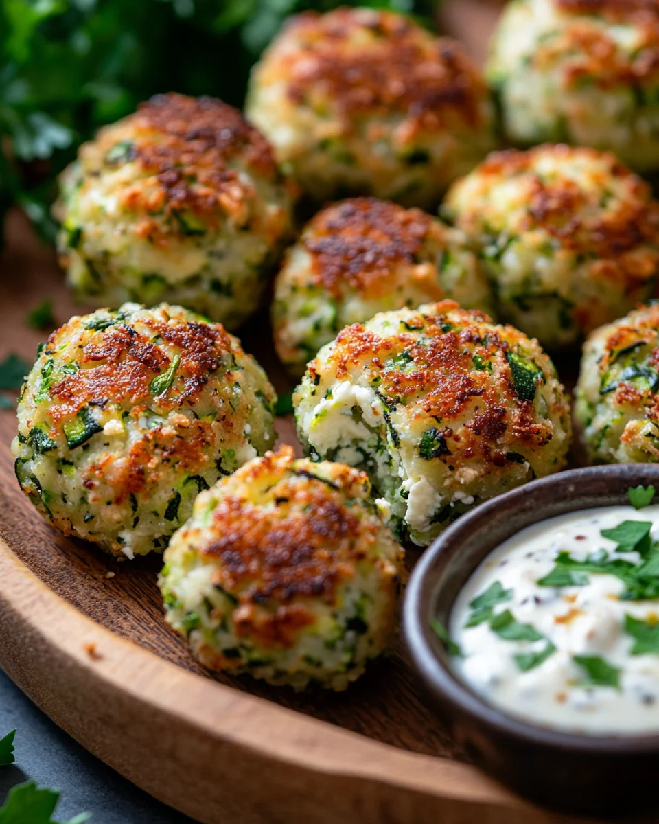 Knusprige Zucchini-Feta-Bällchen aus dem Ofen genießen! 21 Knusprige