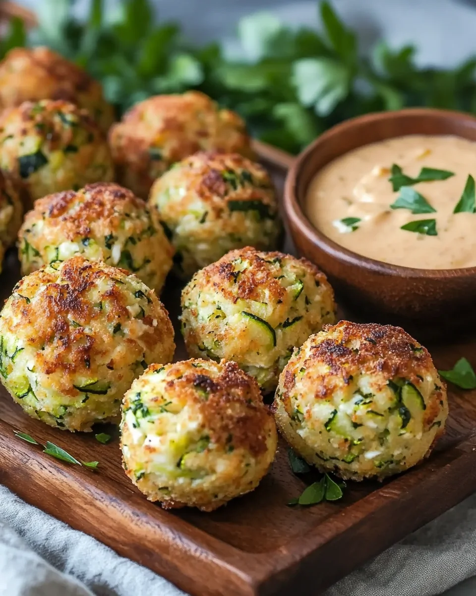 Knusprige Zucchini-Feta-Bällchen aus dem Ofen genießen!