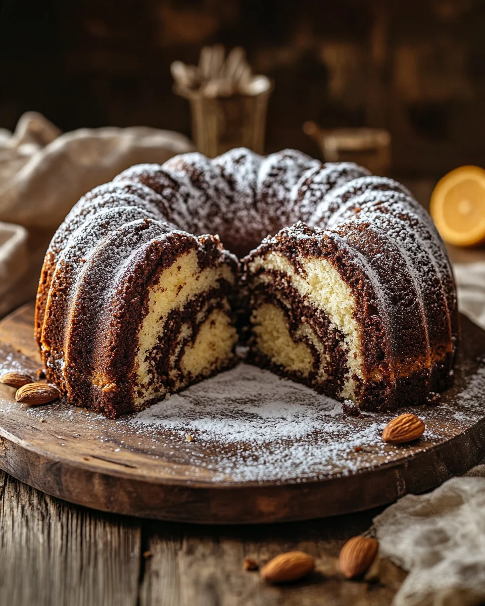 Marmor-Lebkuchen-Gugelhupf