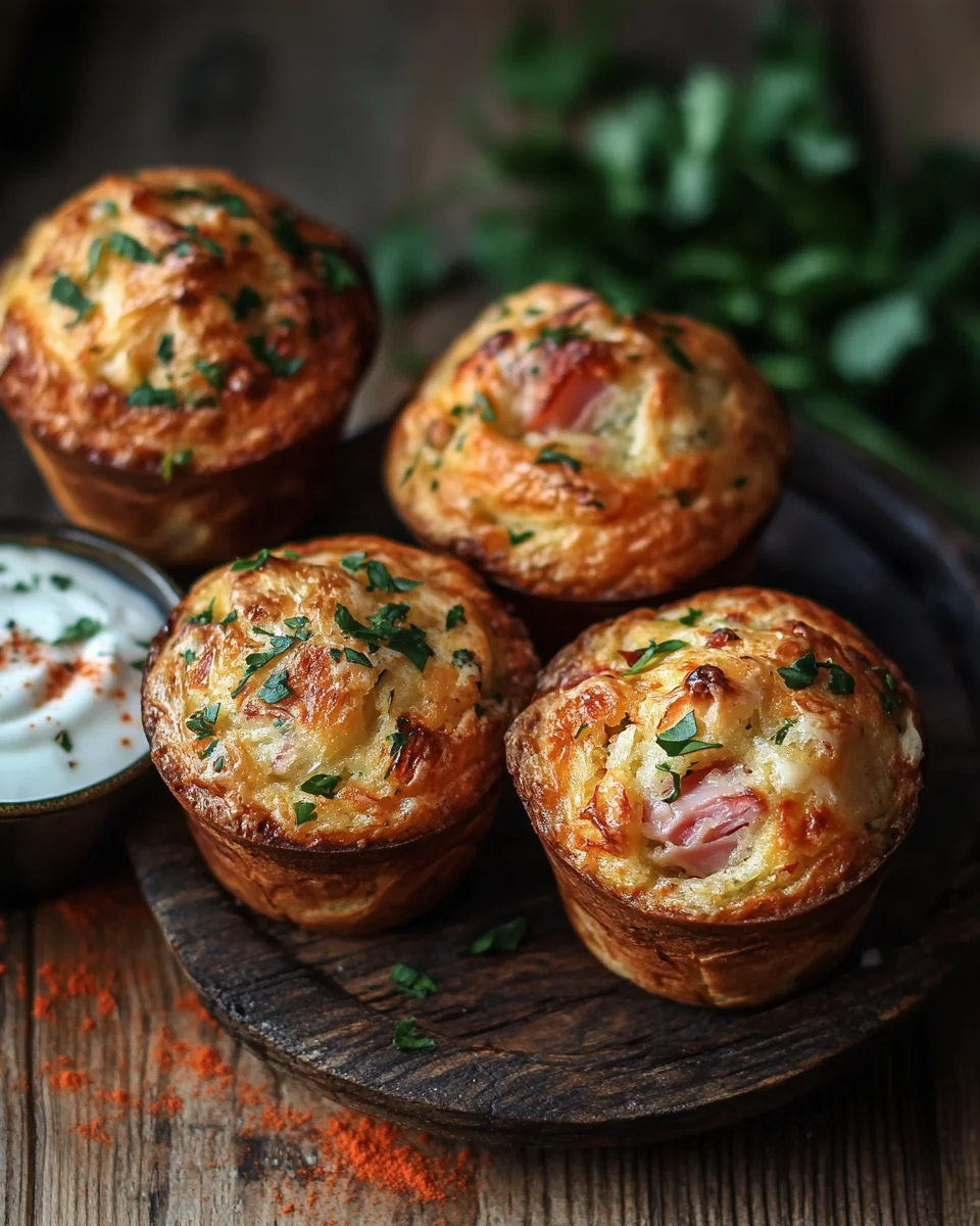 Muffins mit Putenschinken und Käse
