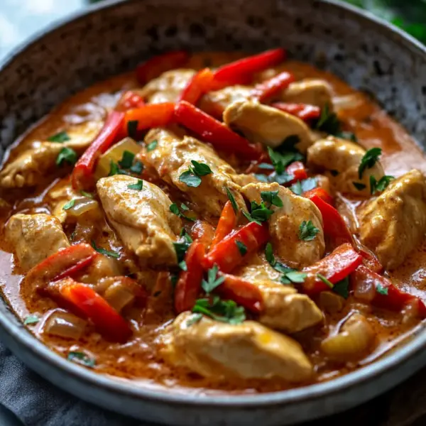 Paprika-Sahne-Hähnchen