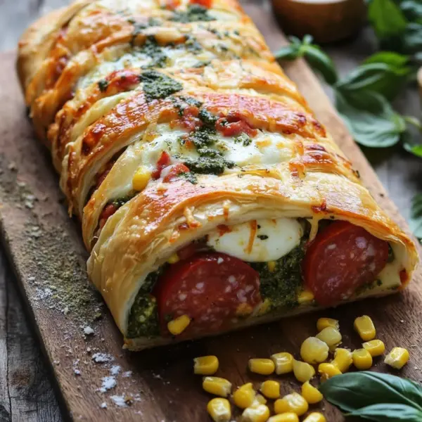 Pizza-Strudel aus fertigem Pizzateig