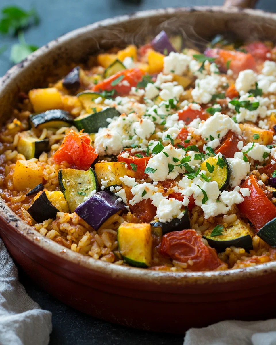 Reis aus dem Ofen mit Feta und Gemüse 22 Reis