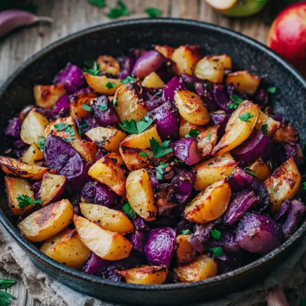 Rotkohl Pfanne mit Kartoffeln