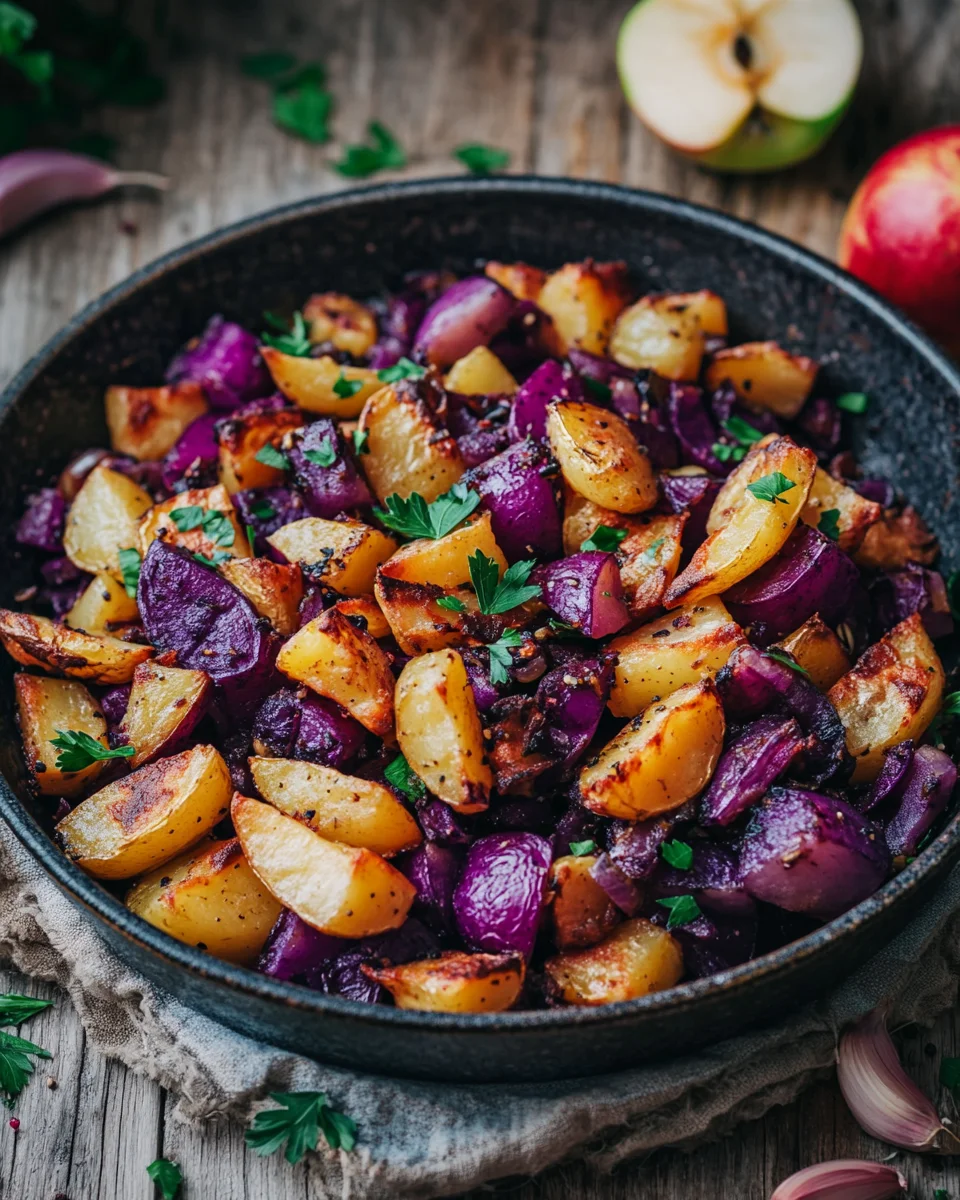 Rotkohl Pfanne mit Kartoffeln