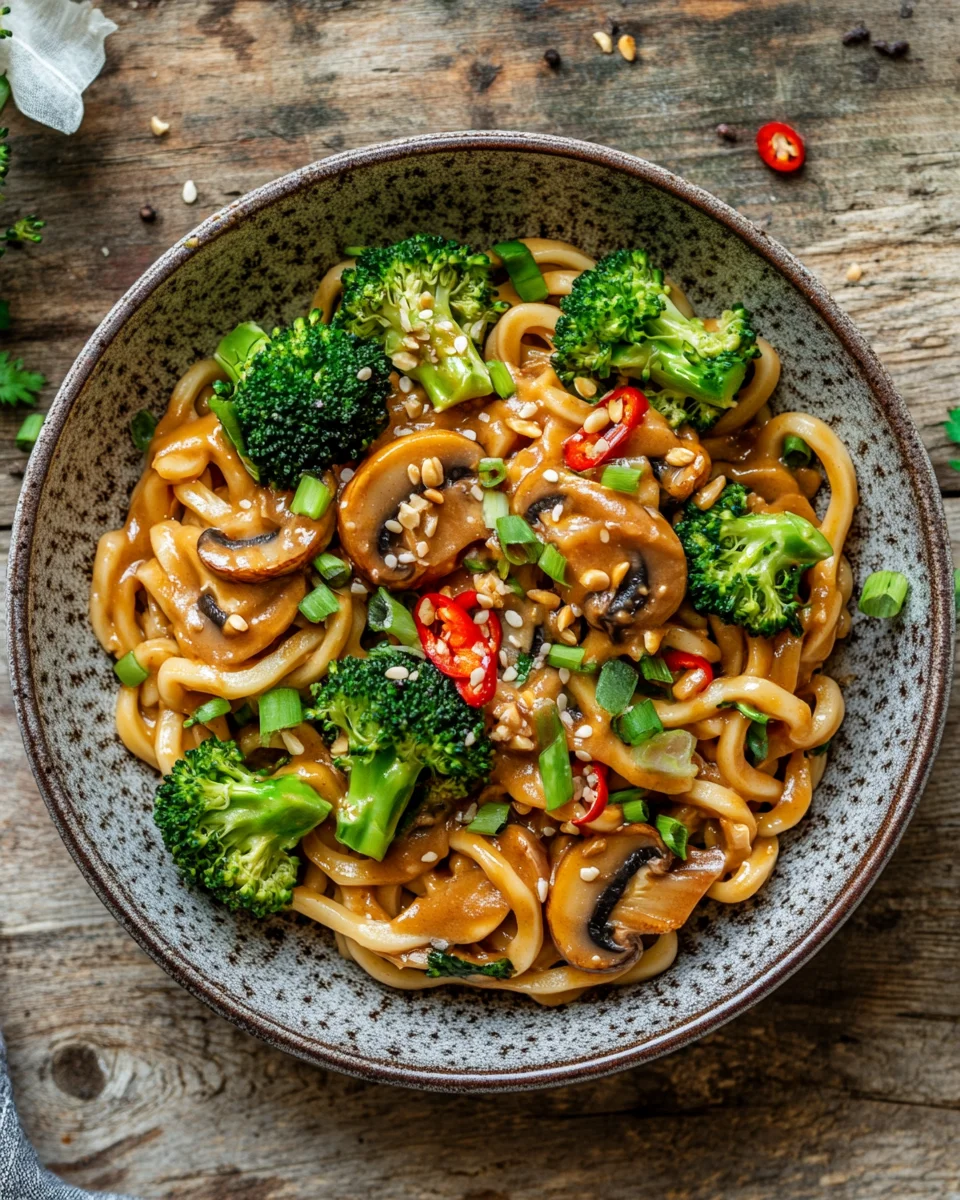 Schnelle Asianudeln mit Erdnusssauce