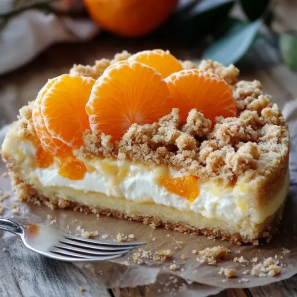 Streuselquarkkuchen mit Mandarinen