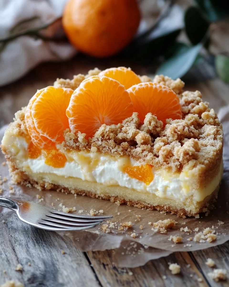 Streuselquarkkuchen mit Mandarinen