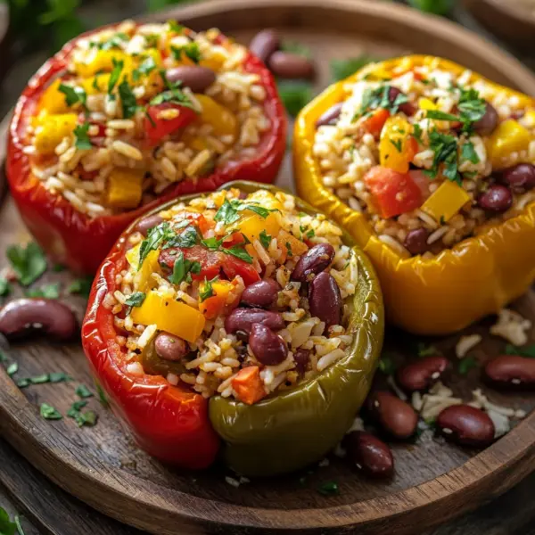 Vegetarische Gefüllte Paprika mit Reis