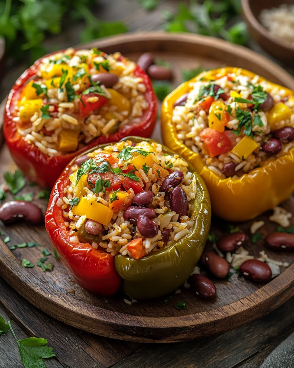 Vegetarische Gef&uuml;llte Paprika mit Reis