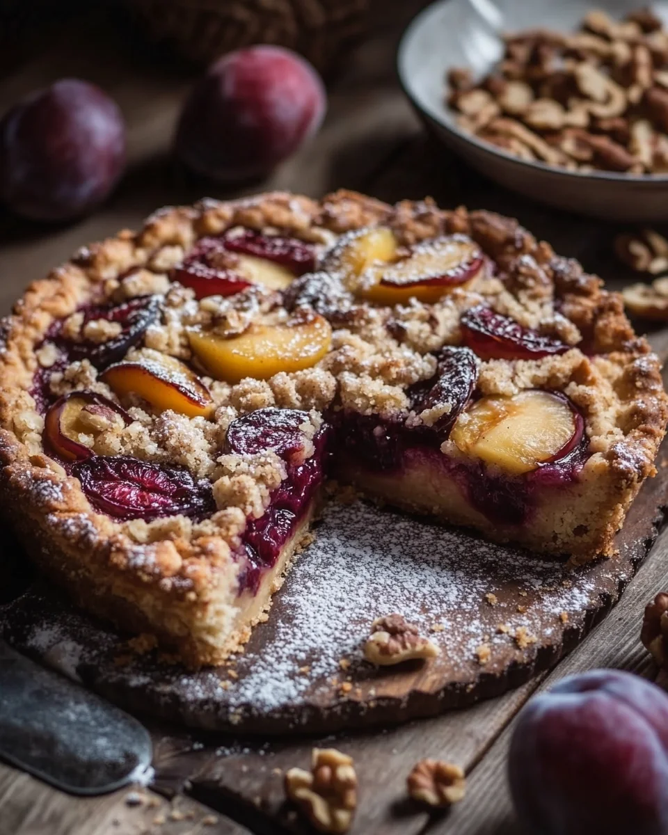 Walnuss-Zwetschgenkuchen mit Zimt-Streuseln