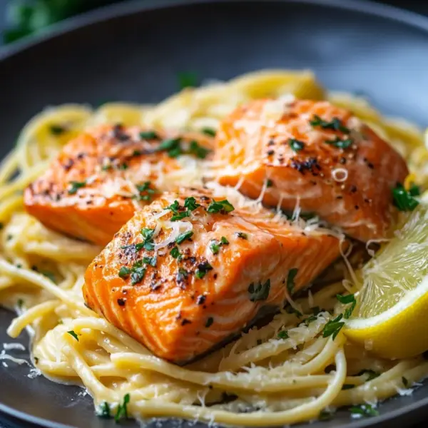 Zitronen Lachs Pasta